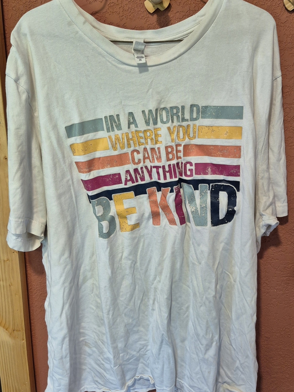 Bella Canvas White Kids Tee with Multicolor 'Be Kind' Graphic